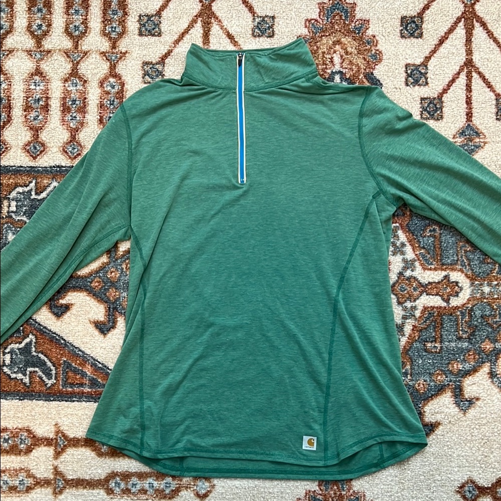 Carhartt Force Women’s Quarter Zip Pullover in Green